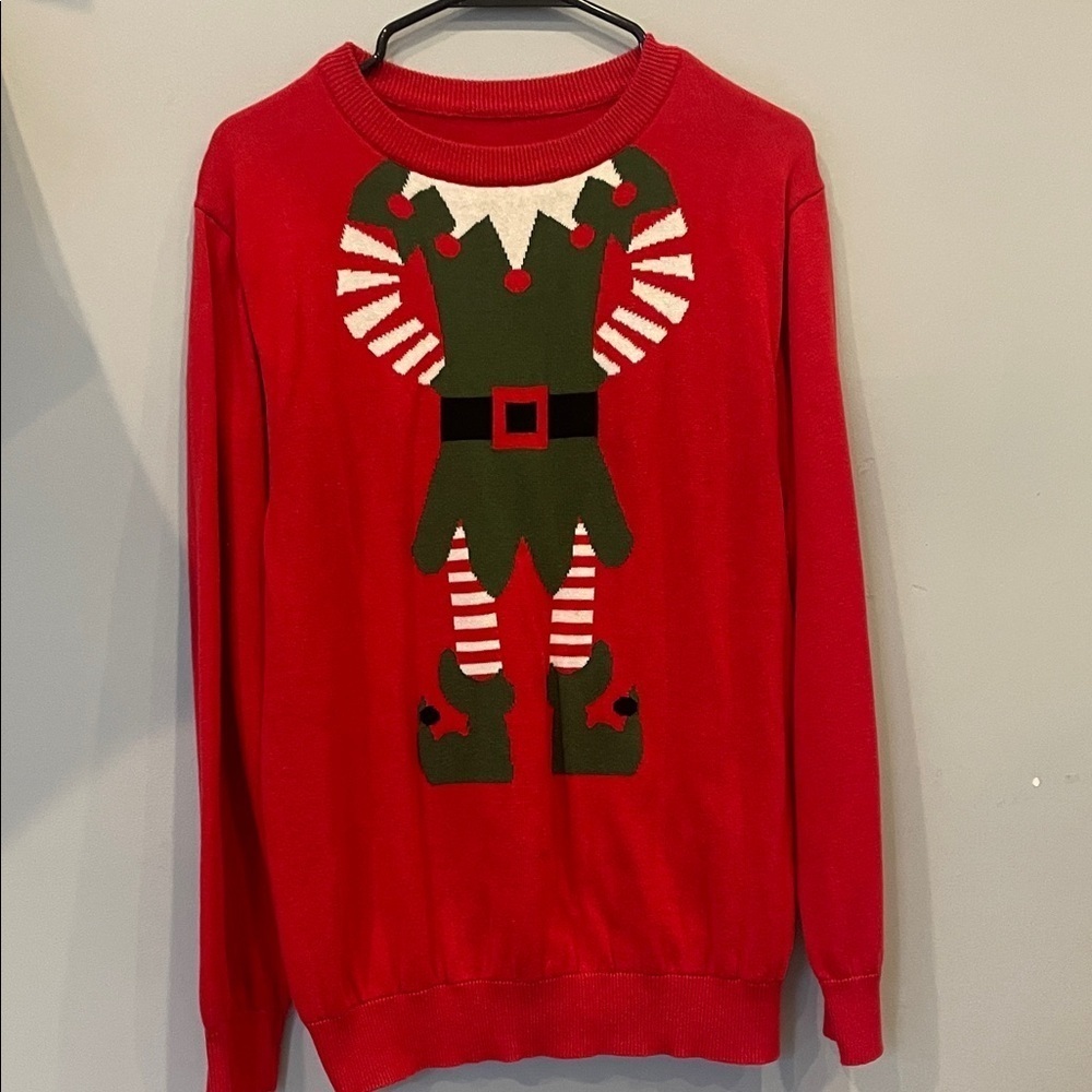 Festive Red Elf Sweater women’s large like new